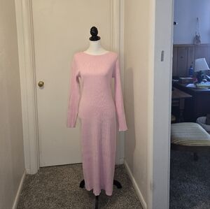 NWT Elegant Merokeety Pink Long Sleeve Dress From The Pink Collection Sz Large